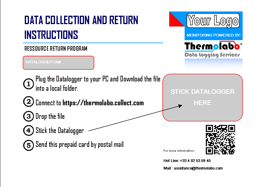 exemple verso de retour pré-payé des data loggers