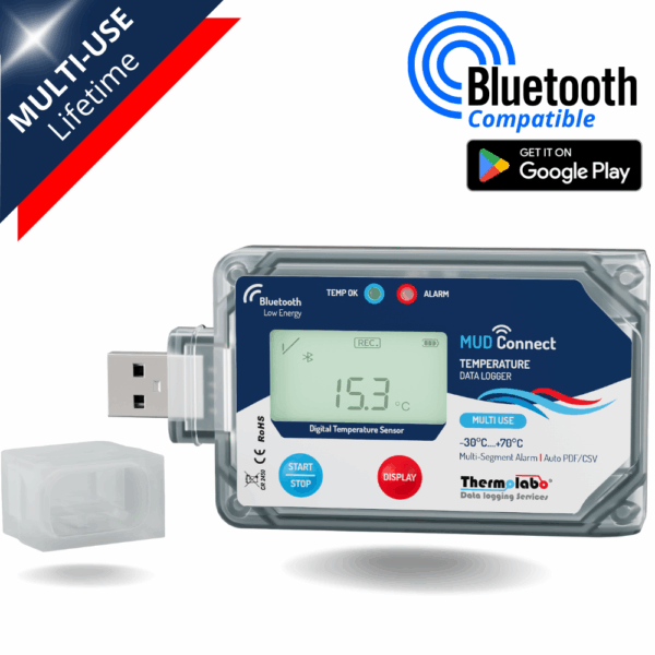 Enregistreur de température USB et Bluetooth