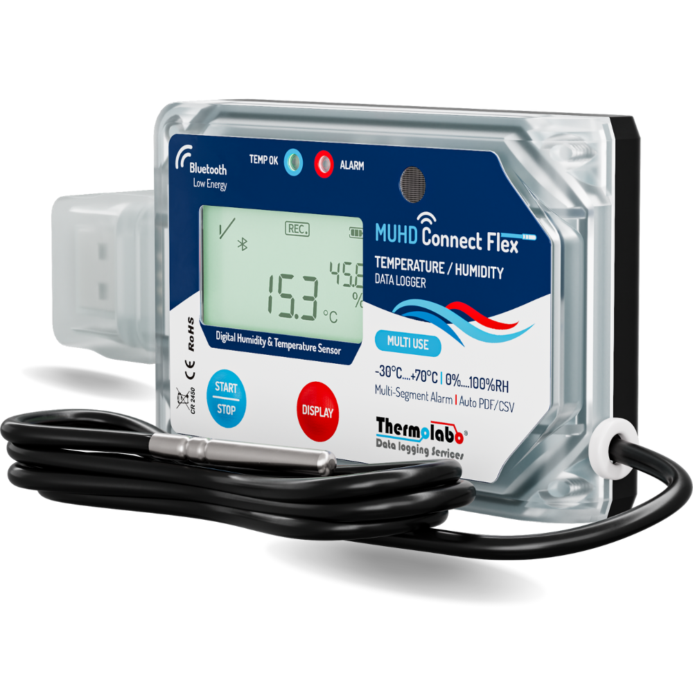 Enregistreur de Température & Humidité Bluetooth + USB / Réutilisable avec Sonde Filaire – Image 3
