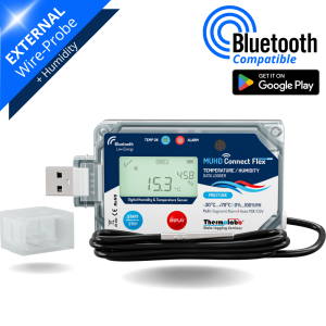 Enregistreur de Température & Humidité Bluetooth + USB / Réutilisable avec Sonde Filaire