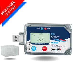 Enregistreur de température USB réutilisable. Pratique et économique. Rapport de température PDF et Excel CSV.